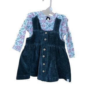 Burts Bees Baby Girl 2-Piece Organic Cotton Dress Set Bodysuit  Corduroy Overall